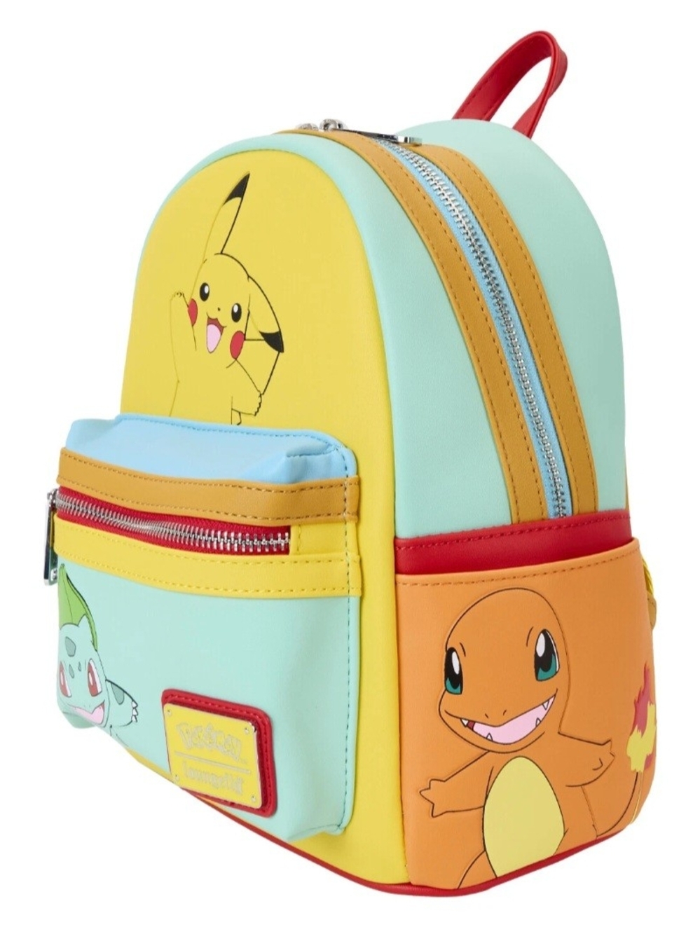 Pokemon Color Block Starters Loungefly Backpack - Picture 2 of 5